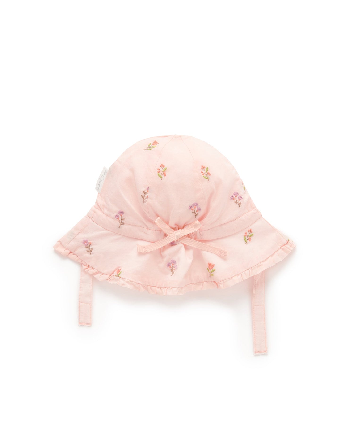 Purebaby - Floral Embroidered Sun Hat