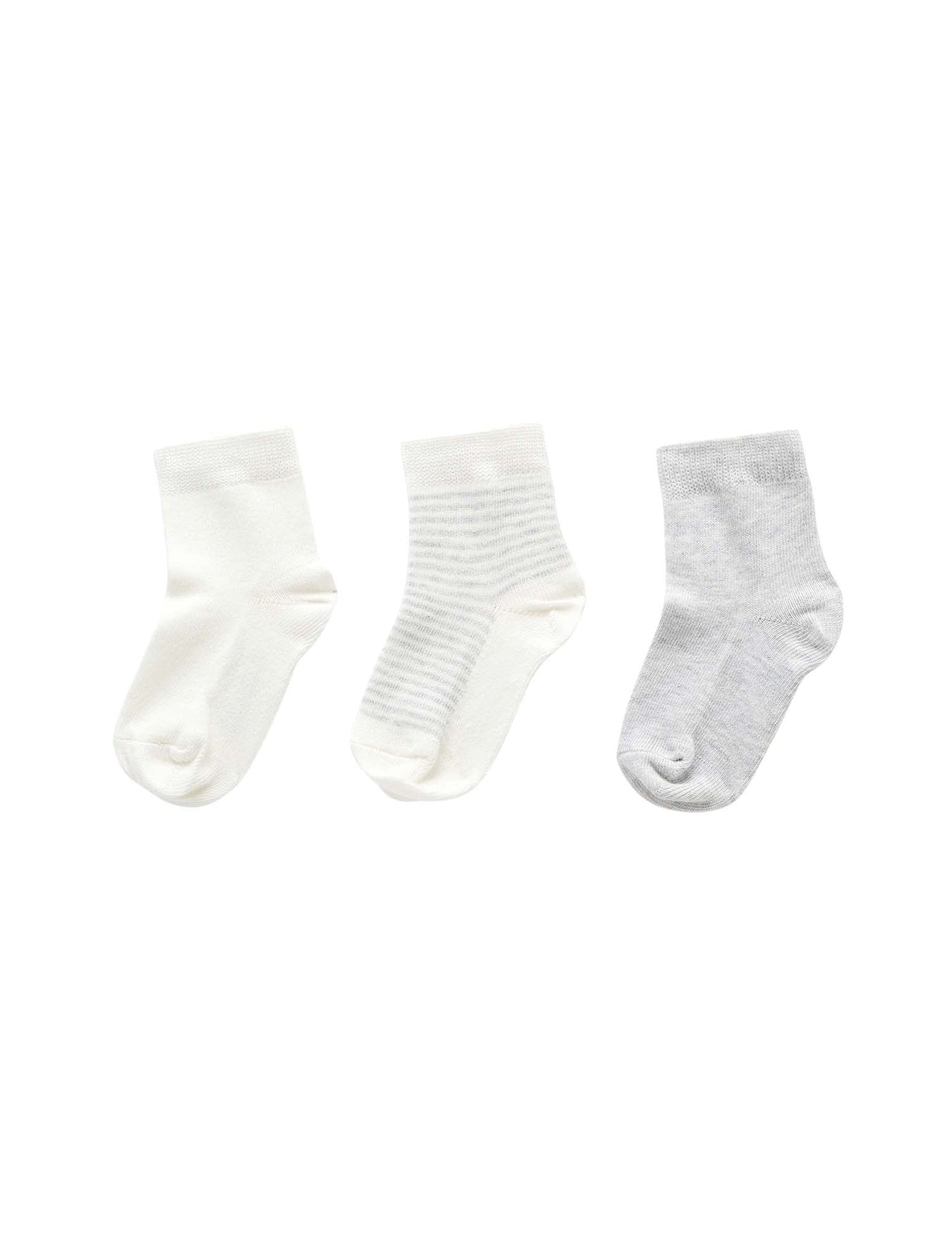 Purebaby - 3 Sock Pack - Pale Grey Pack