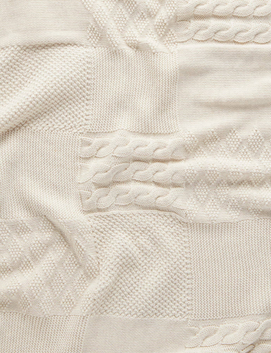 Purebaby - Textured Patchwork Blanket - Wheat Melange
