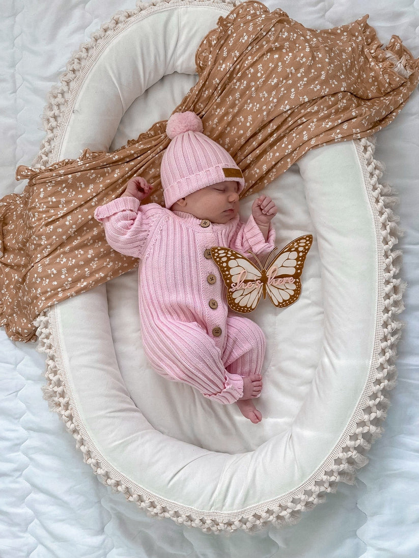 Little B's Nursery - Ribbed Romper - Cotton Candy