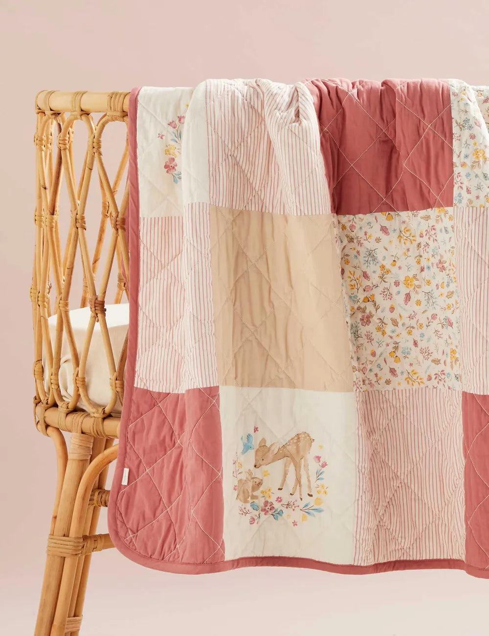 Purebaby - Reversable Quilted Coverlet - Posy