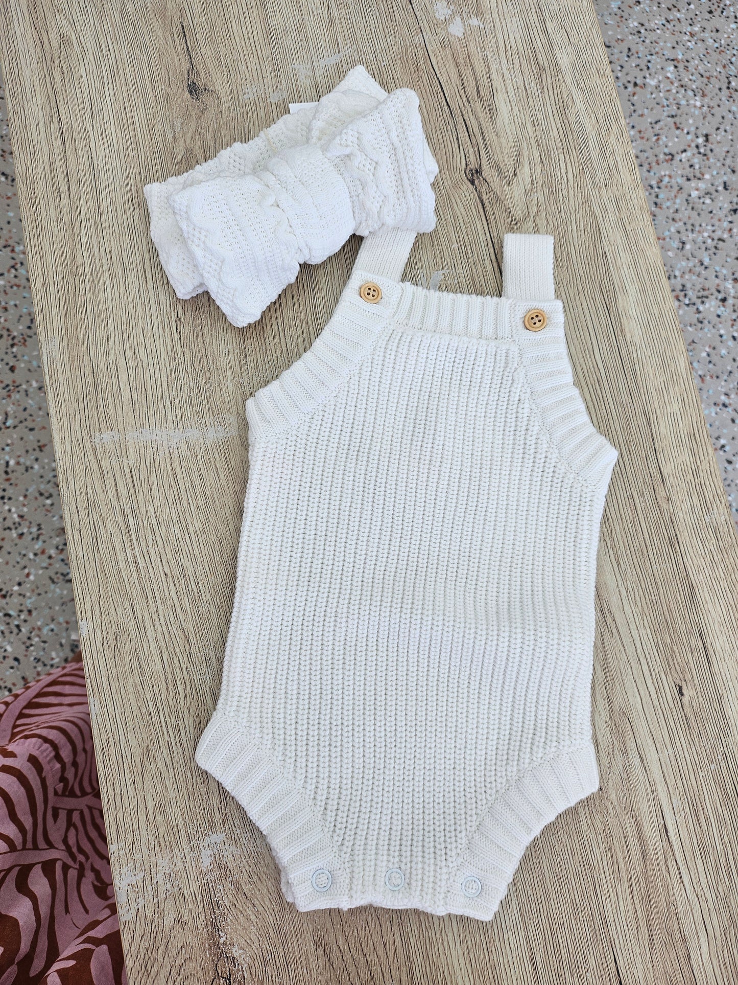 Petite + Co - Summer Ribbed Romper - Milk