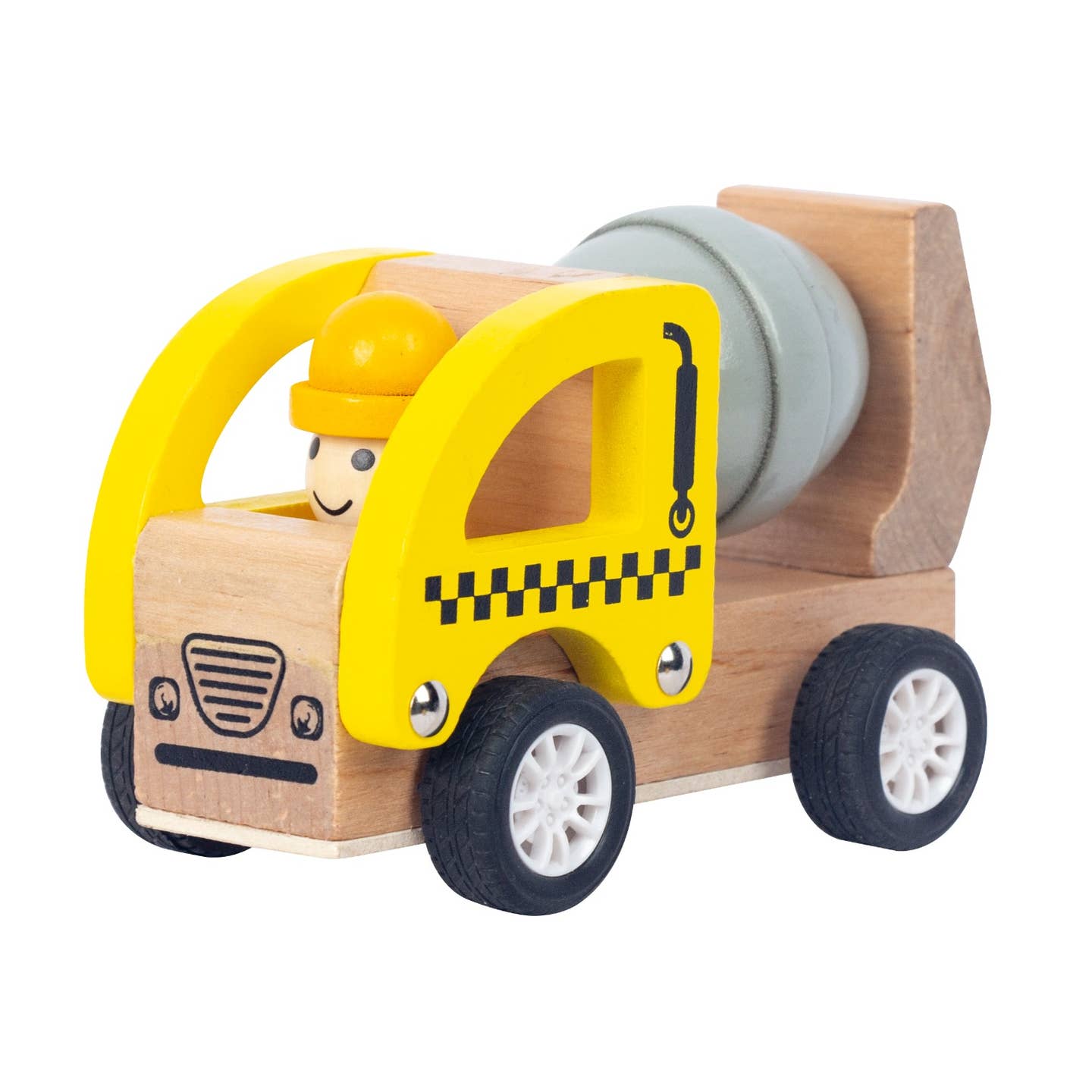 ToysLink - Wooden Pullback Concrete Mixer