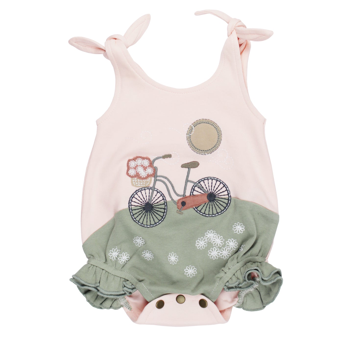 L'ovedbaby - Organic Applique Bodysuit - Bicycle