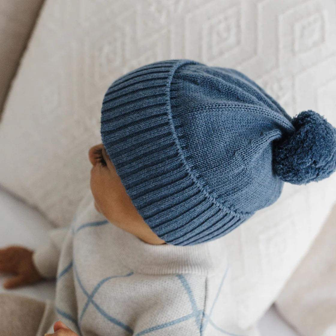 The Rest - Organic Cotton Rib Beanie - Moody Blue