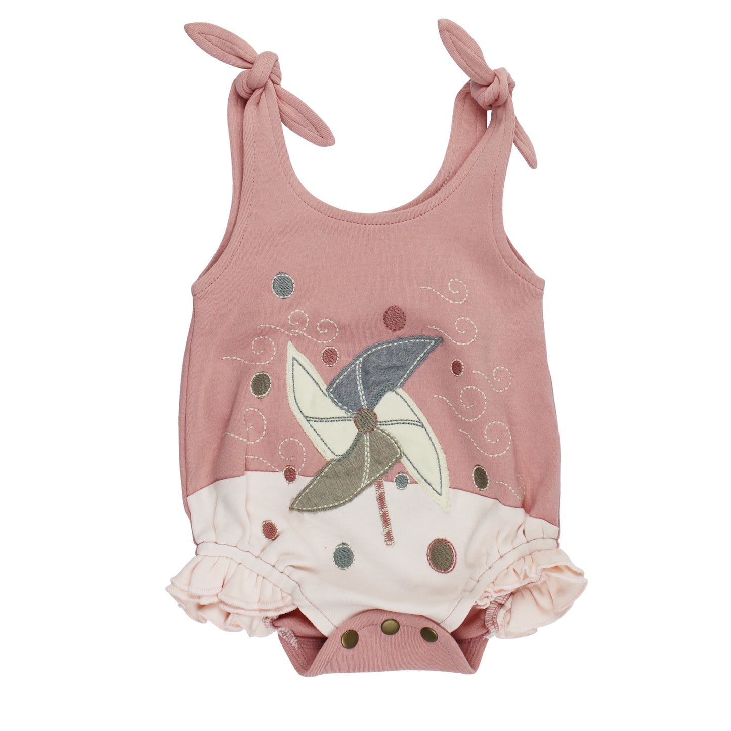 L'ovedbaby - Organic Applique Bodysuit - Pinwheel