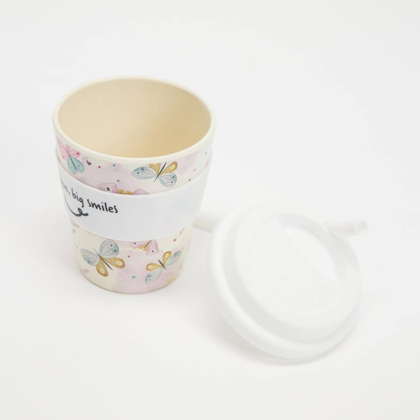 Itti - Bamboo Baby Cino Cup + 1 Straw - 240ml Butterfly