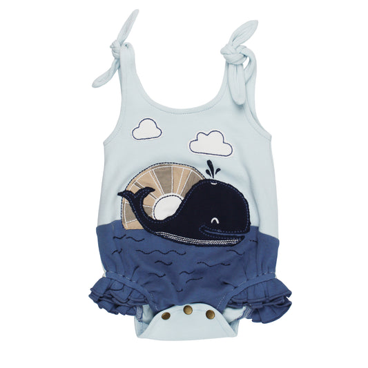 L'ovedbaby - Organic Applique Bodysuit - Whale