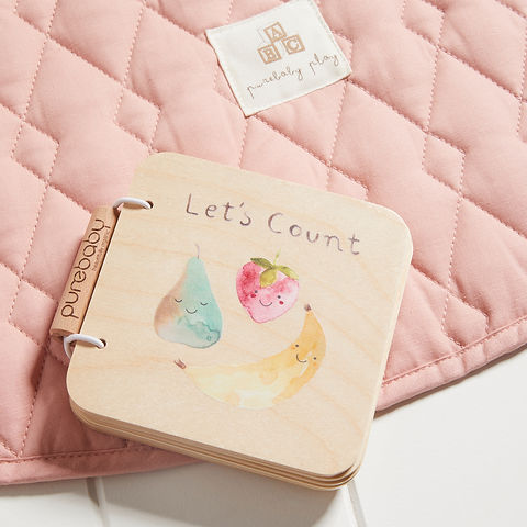 Purebaby - Wooden Book - Let's Count