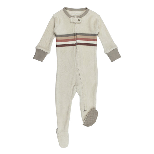 L'ovedbaby - Terry Cloth 2-Way Zipper Footie - Neutrals