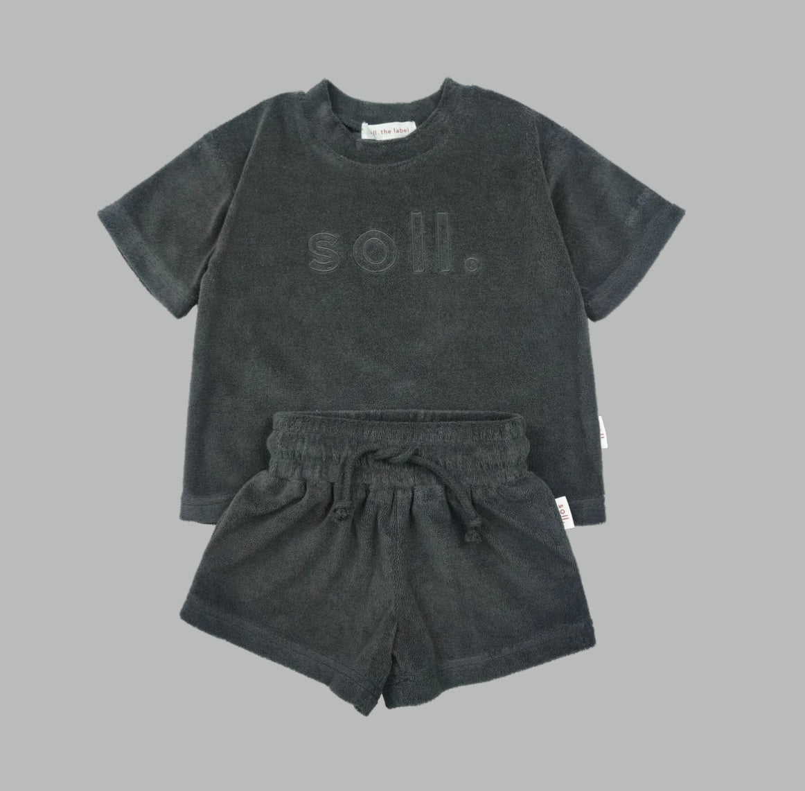 Soll The Label - Terry Towel Logo Set - Charcoal