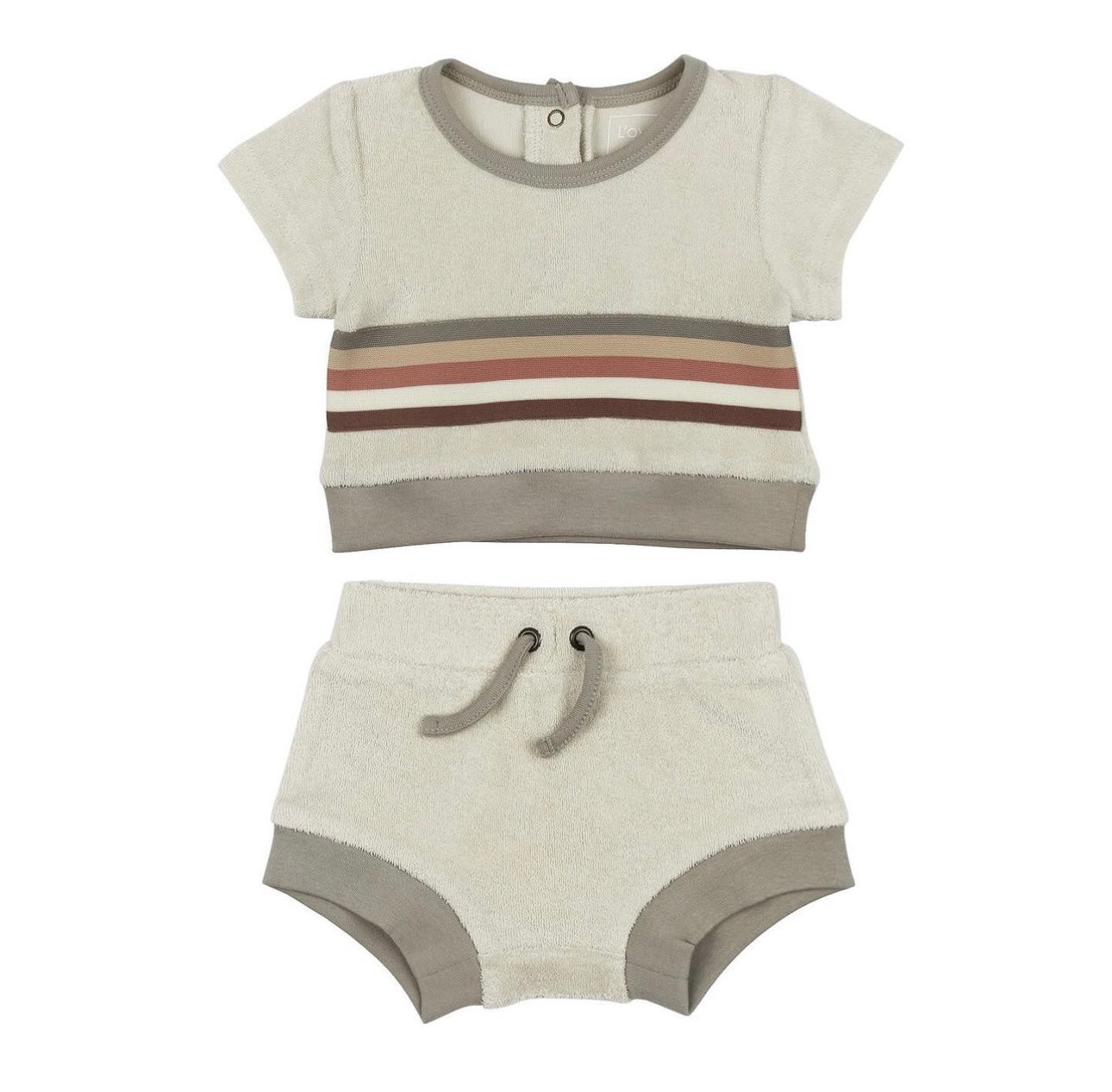 L'ovedbaby - Terry Cloth Shortie Set - Neutrals