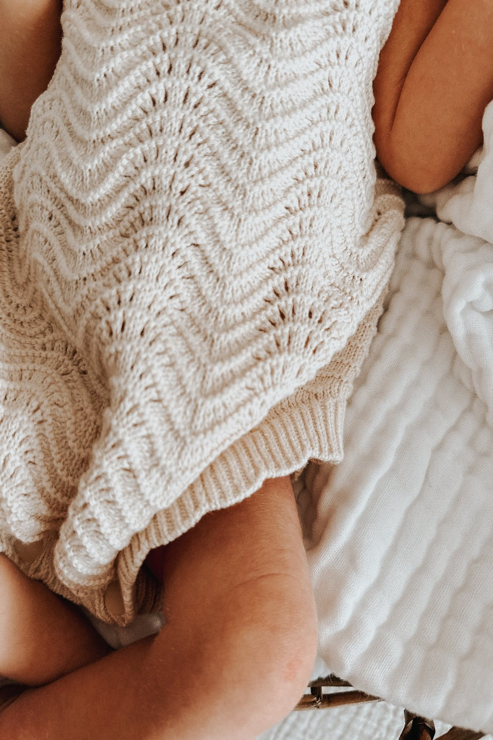 3 Little Crowns - Wave Knit Bodysuit - Oat