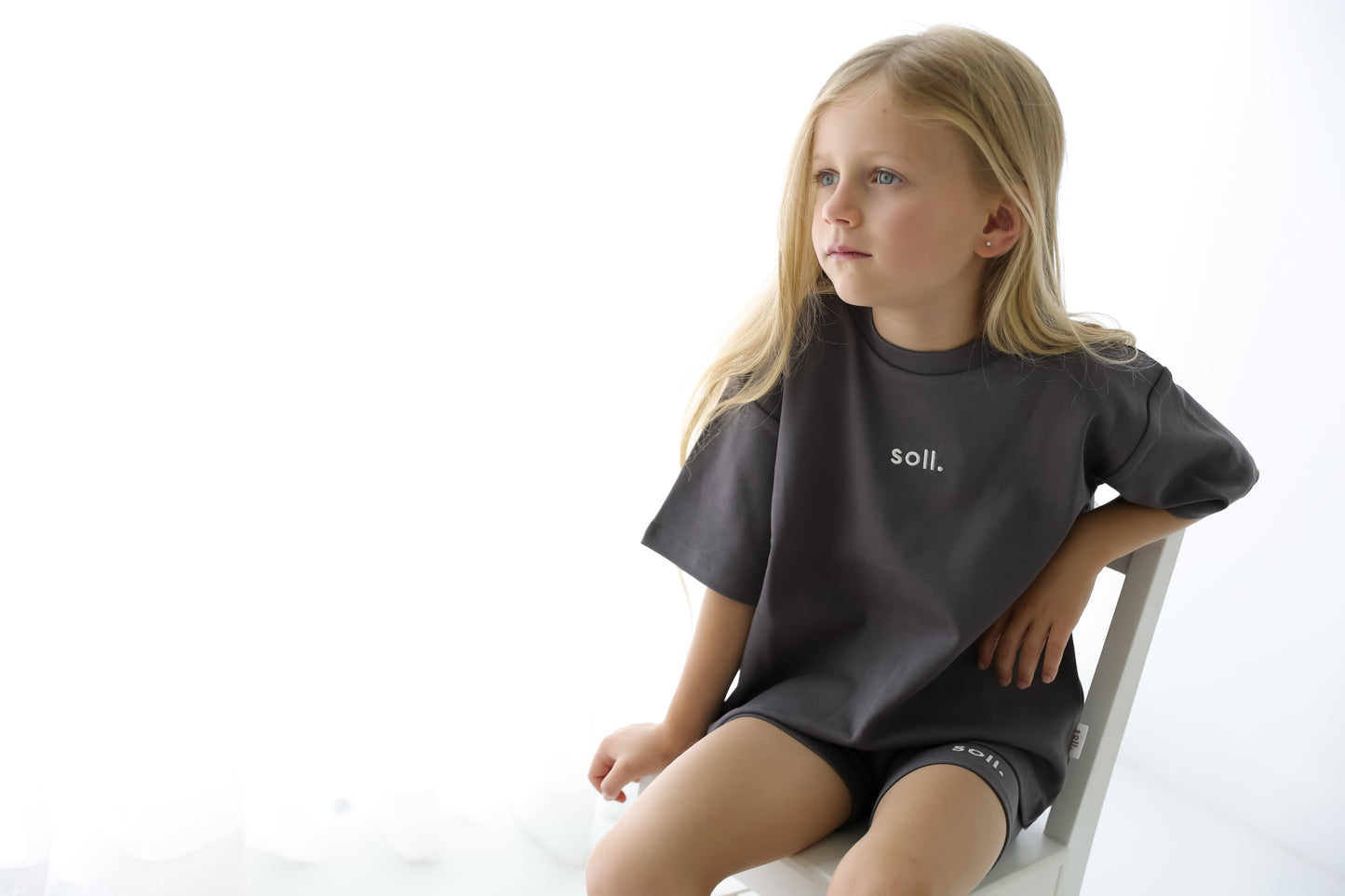 Soll The Label - Cotton tee & Shorts Set - Charcoal