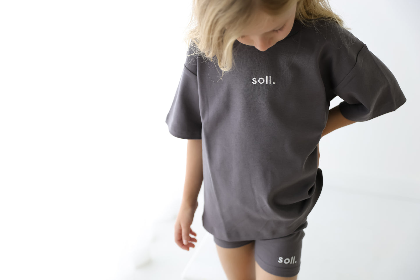 Soll The Label - Cotton tee & Shorts Set - Charcoal