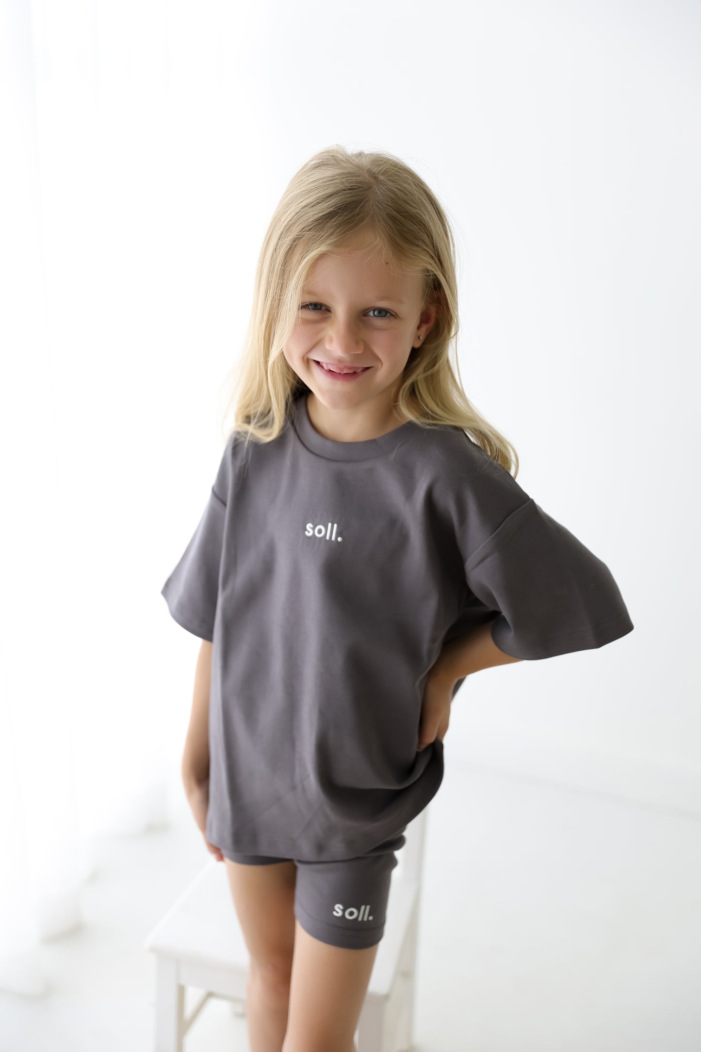 Soll The Label - Cotton tee & Shorts Set - Charcoal