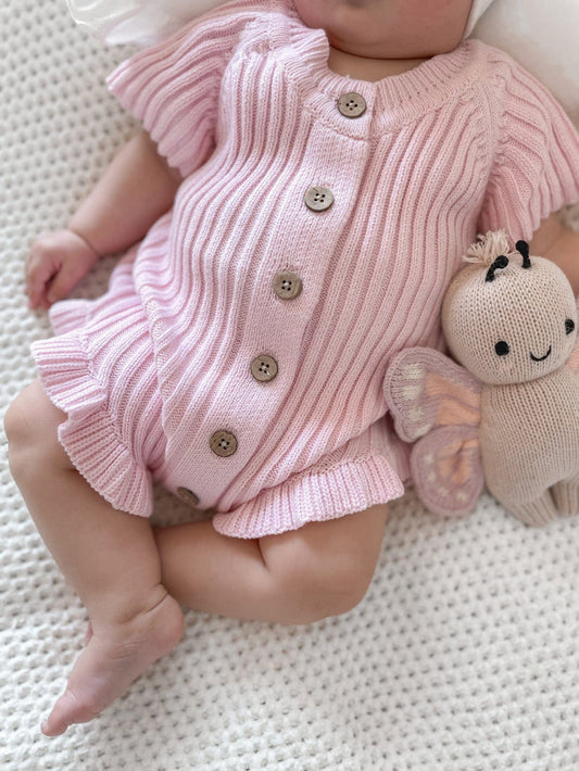 Little B's - Ruffled Onesie - Cotton Candy