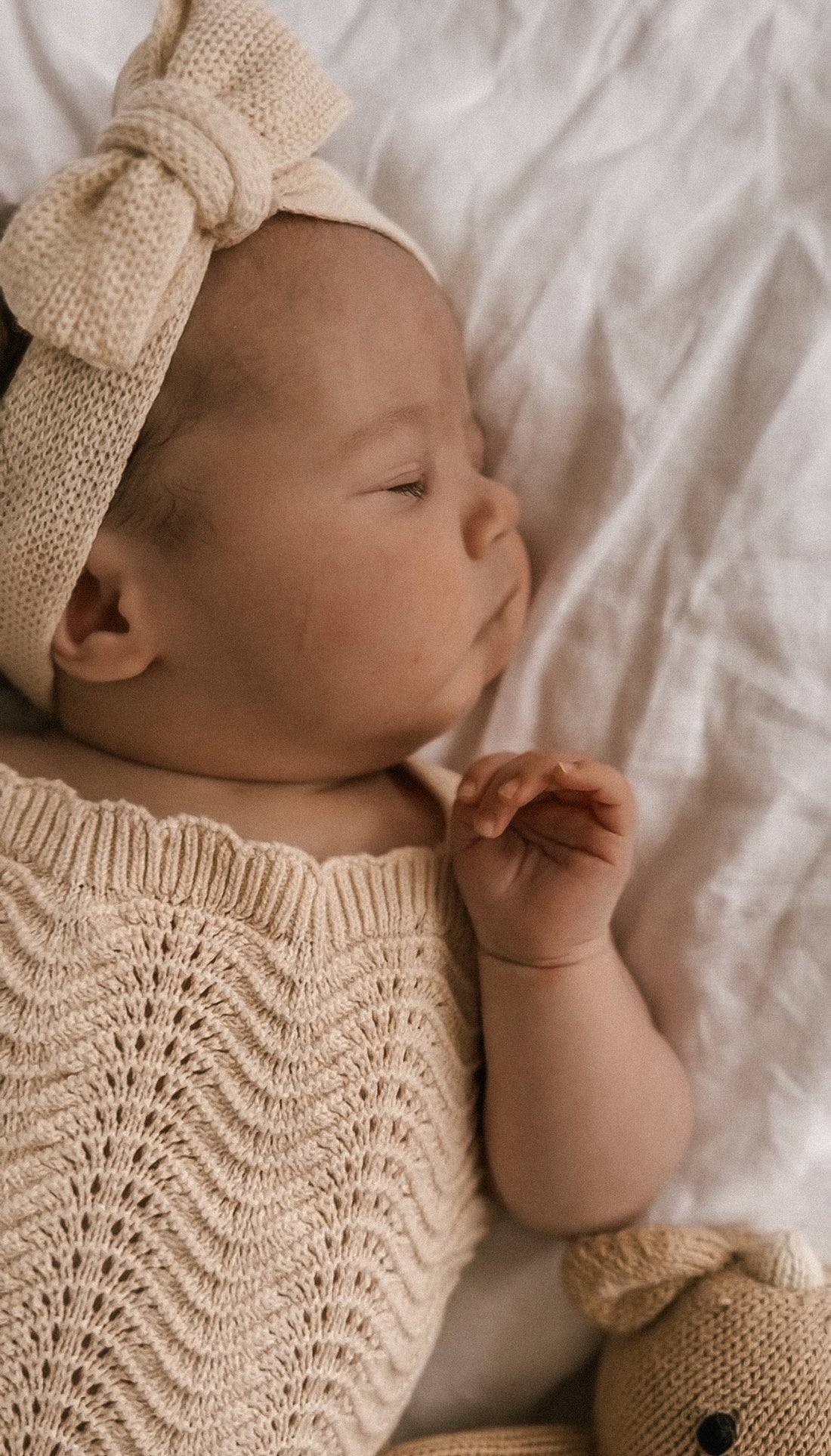 3 Little Crowns - Wave Knit Bodysuit - Oat