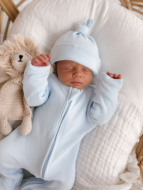 3 Little Crowns - My First Outfit - Onesie & Beanie Set - Baby Blue