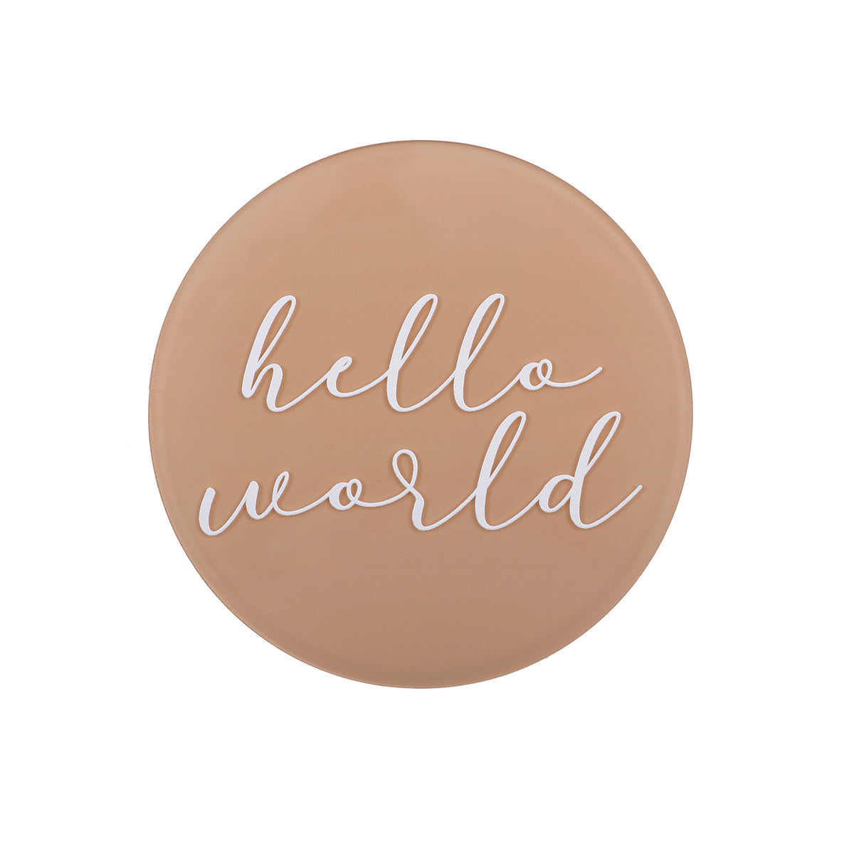 bonnie & harlo - hello world plaque - tan