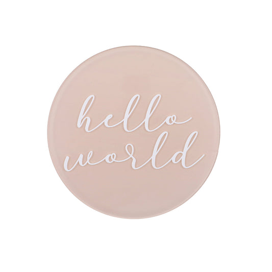 bonnie & harlo - hello world plaque - cream