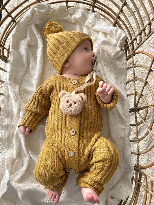 Little B's - Classic Knit Romper - Mustard