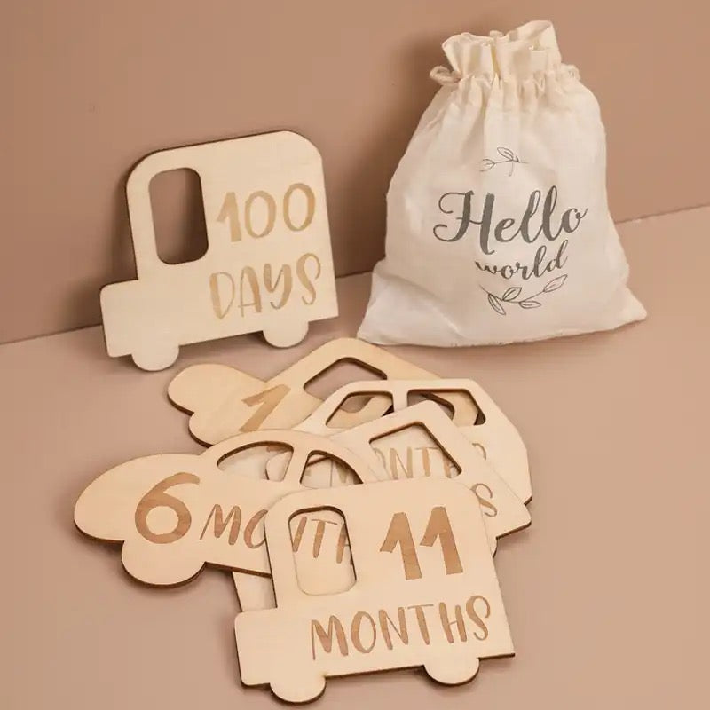 OMGboutique- Wooden Milestone Disc- Cars