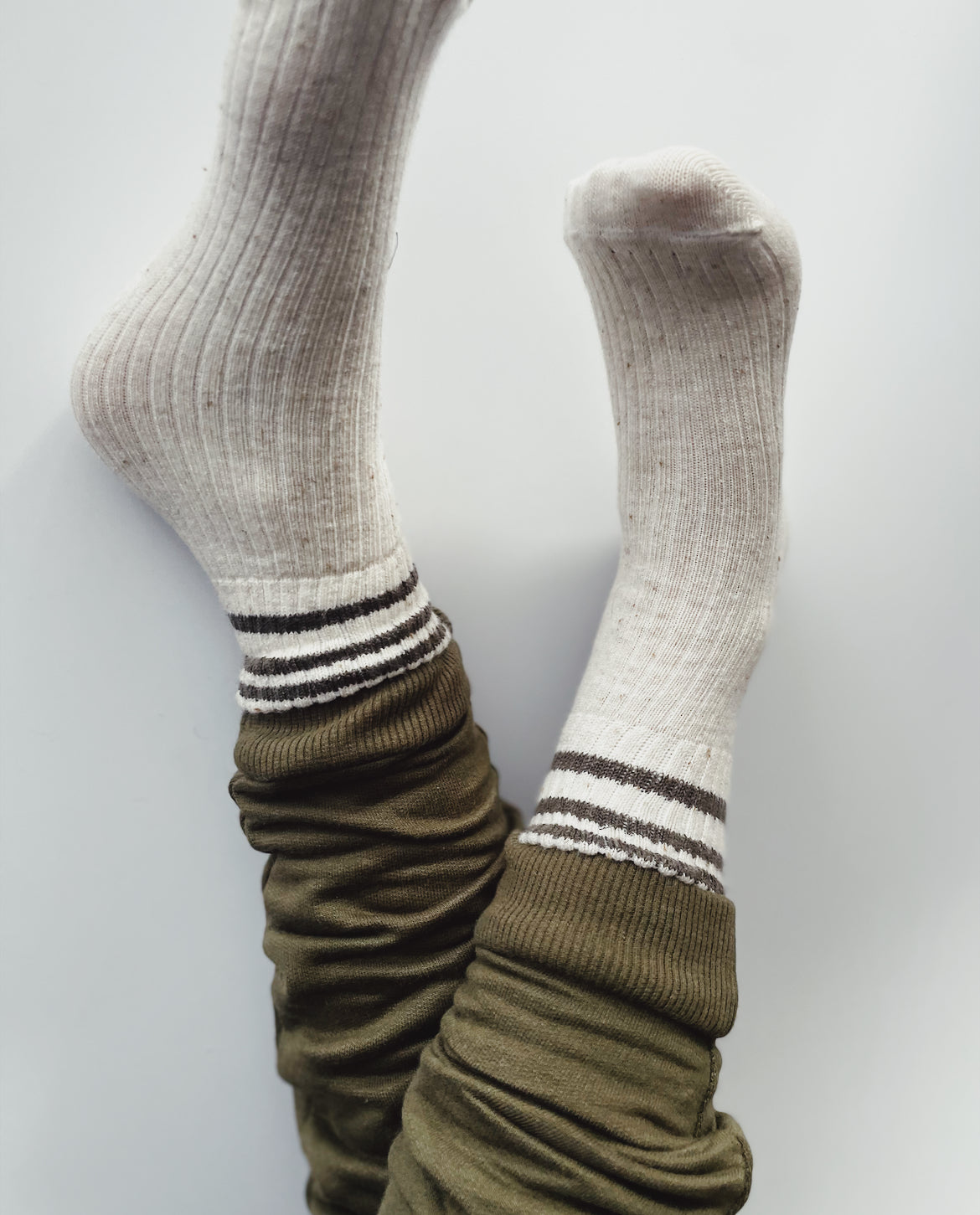 Five O’ Six - Ivory Varsity Socks ￼