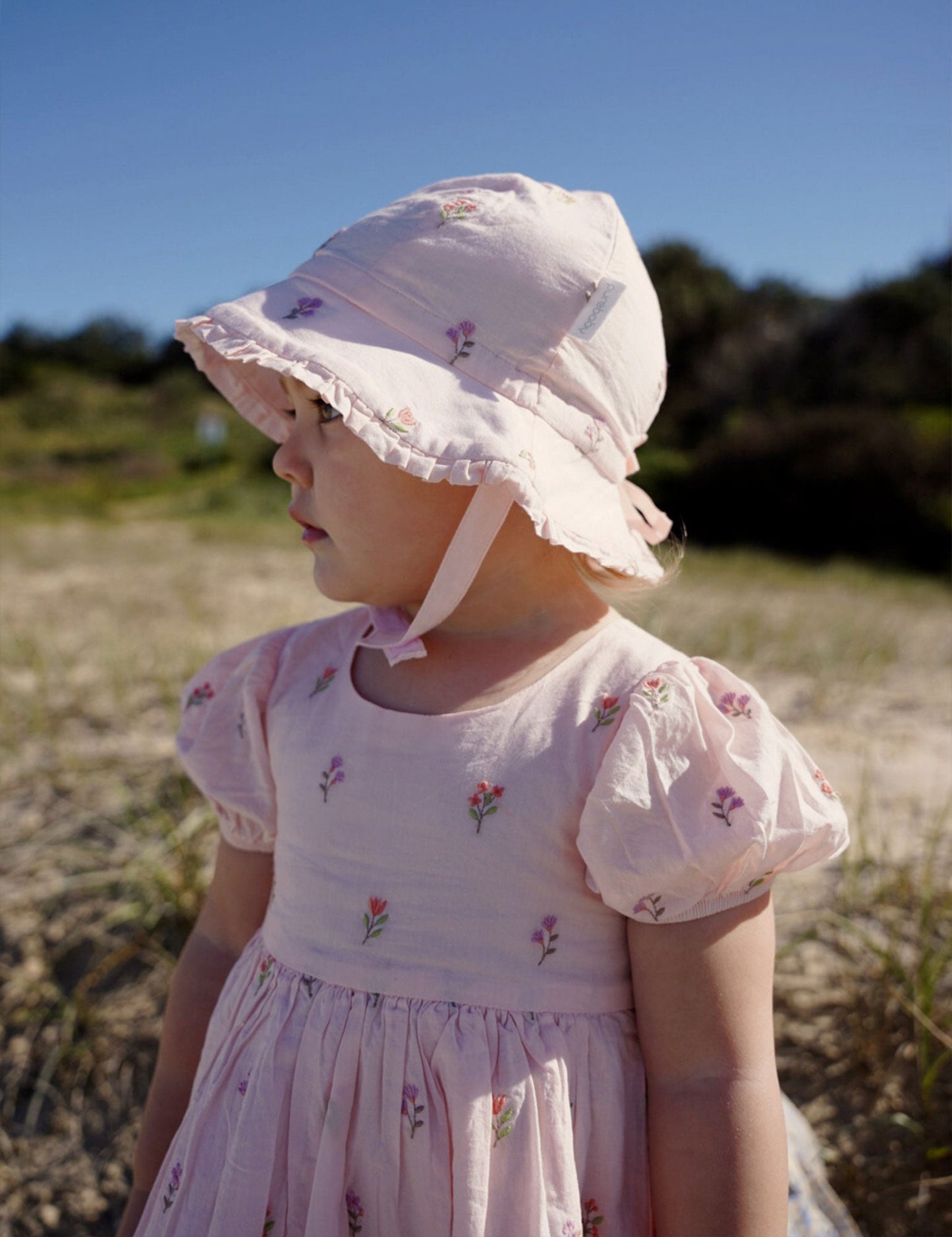 Purebaby - Floral Embroidered Sun Hat