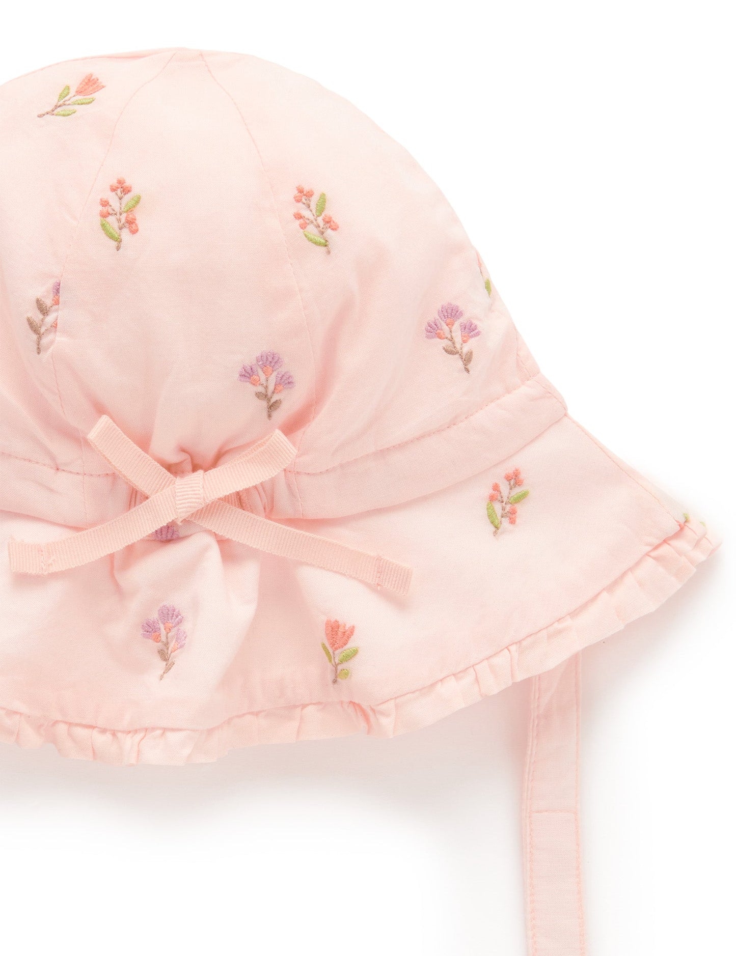 Purebaby - Floral Embroidered Sun Hat