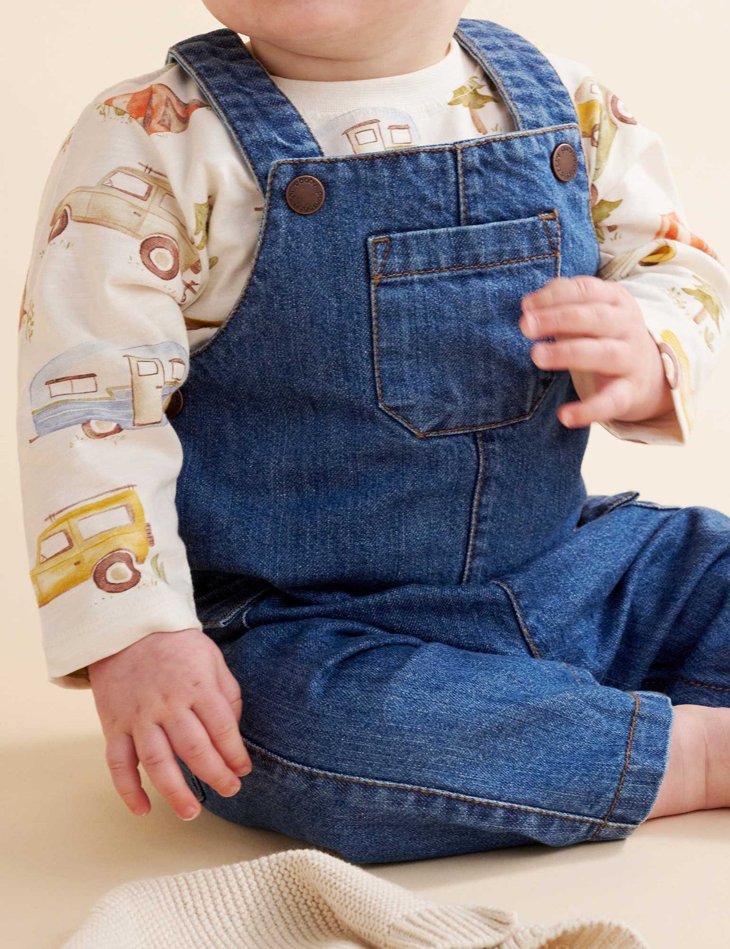 Purebaby - Denim Overall - Mid Denim