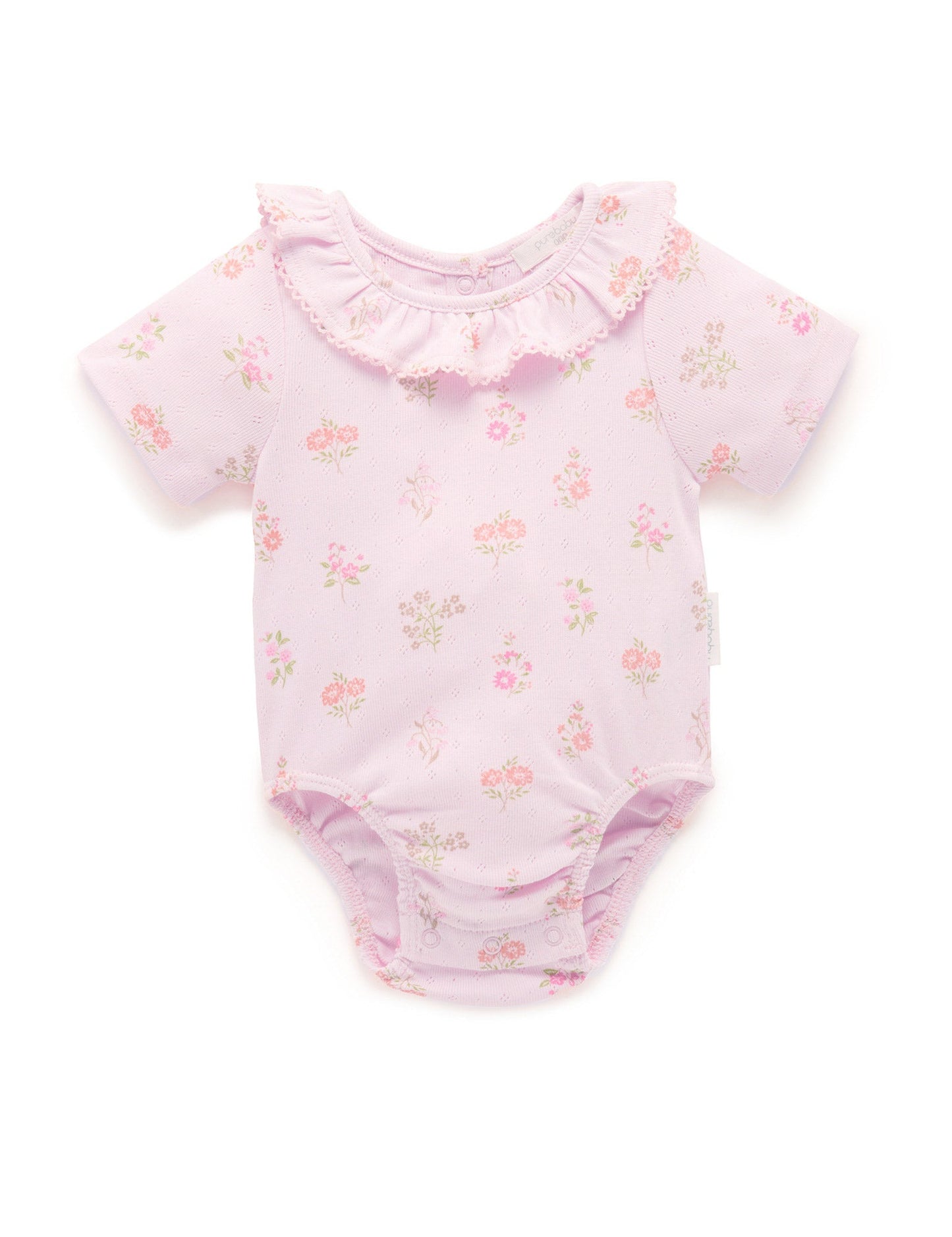 Purebaby - Pointelle Bodysuit - Aster Print