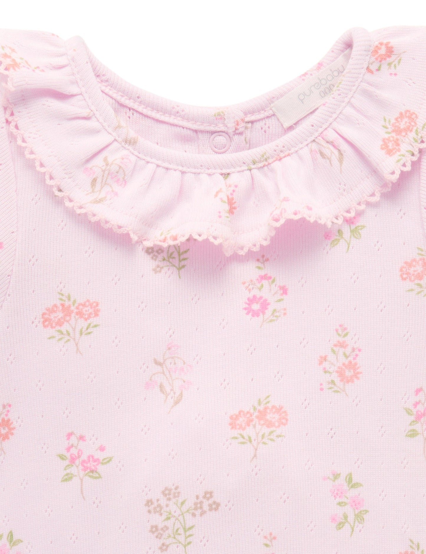 Purebaby - Pointelle Bodysuit - Aster Print