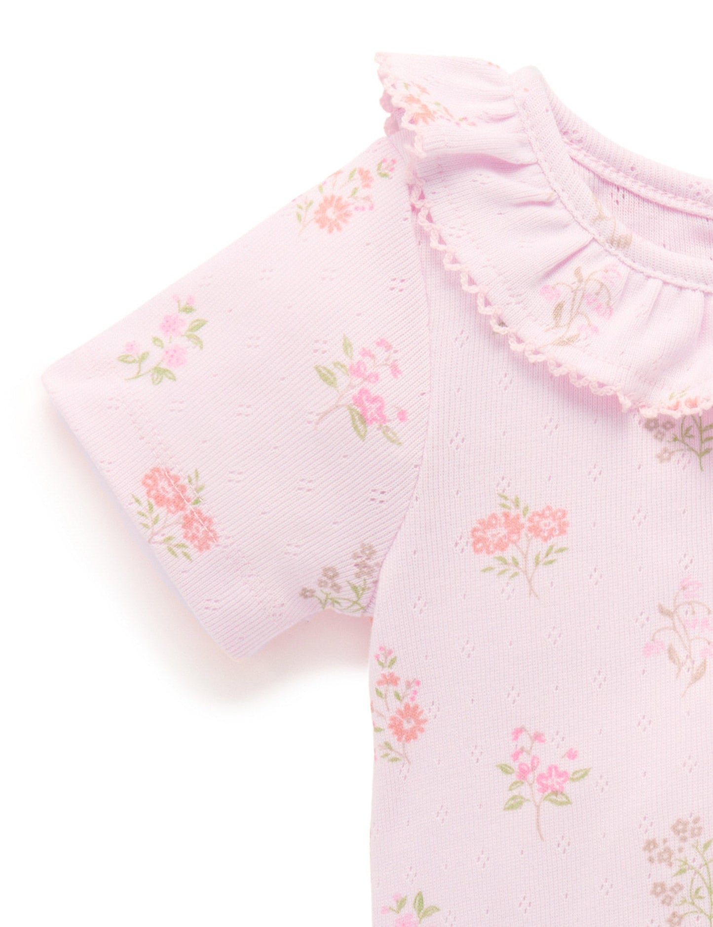 Purebaby - Pointelle Bodysuit - Aster Print