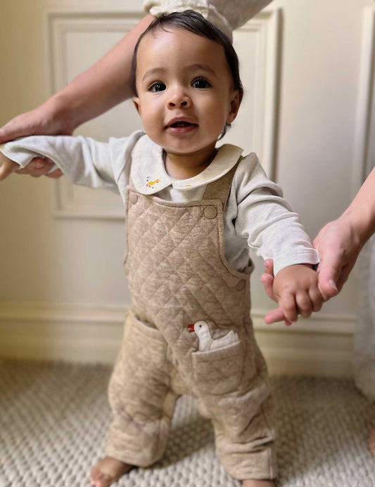 Purebaby - Quilted Overall - Biscuit Melange