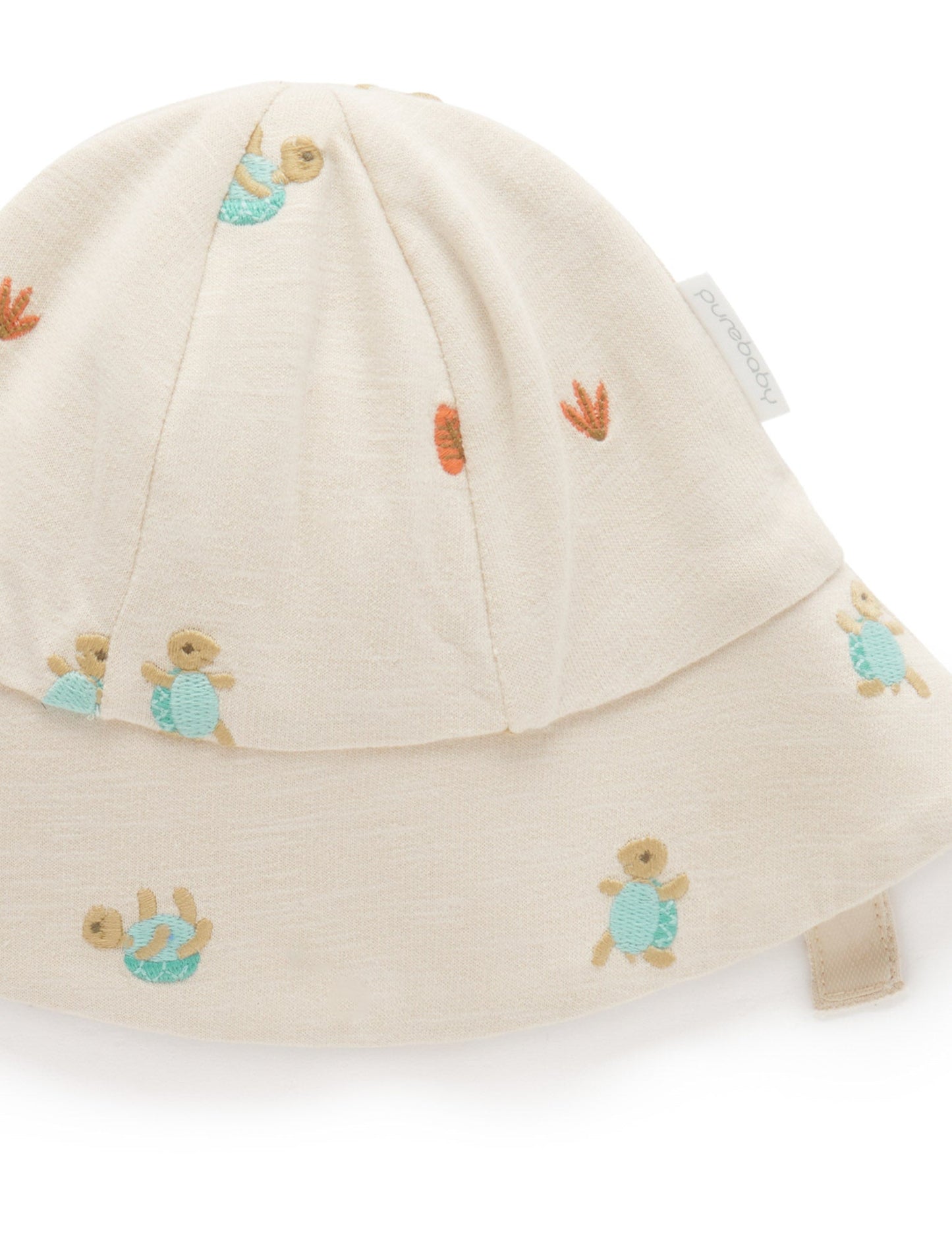 Purebaby - Broderie Hat Turtle