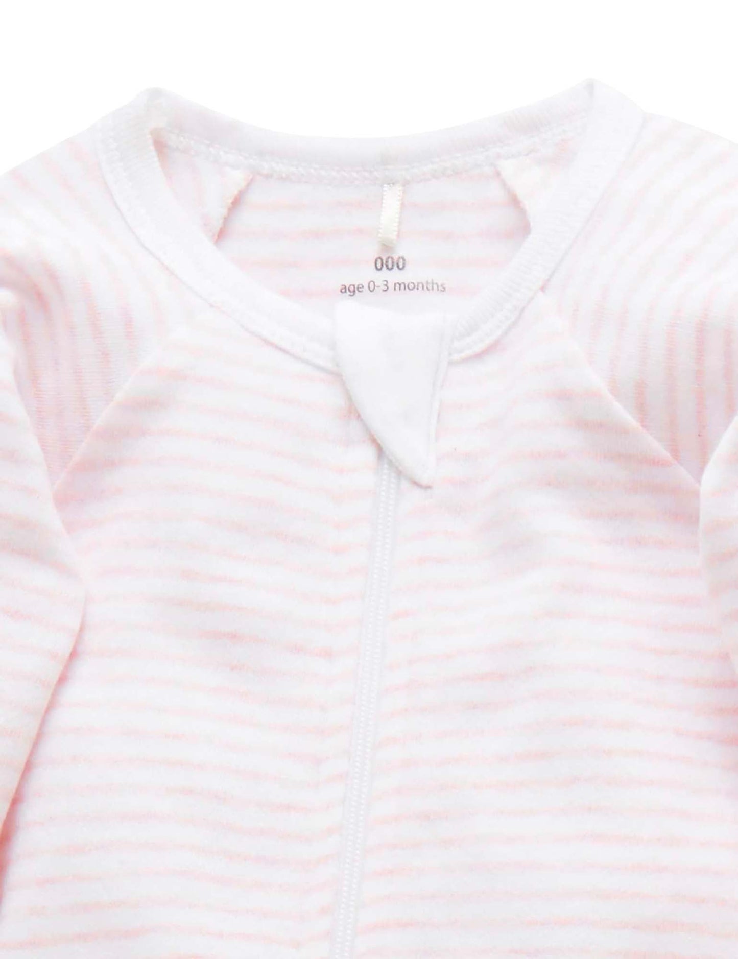 Purebaby - 2 Pack Zip growsuit - Pale Pink