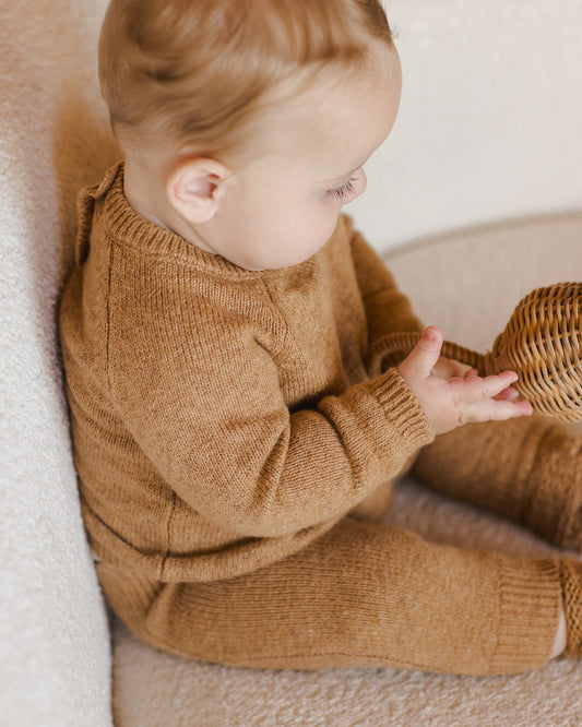 Quincy Mae - Knit Sweater - Speckled Golden