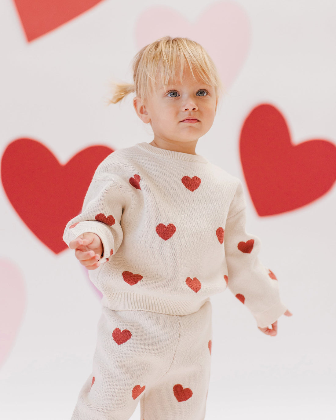 Quincy Mae - Heart Knit Sweater - Natural