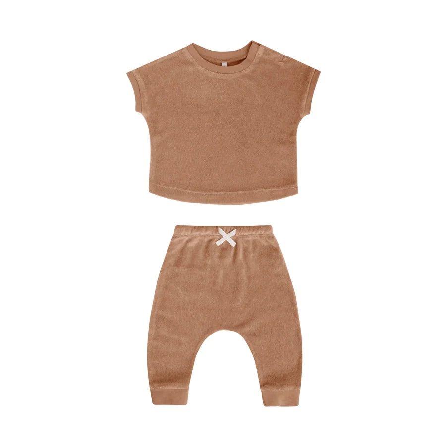 Quincy Mae - Terry Tee Set -Clay