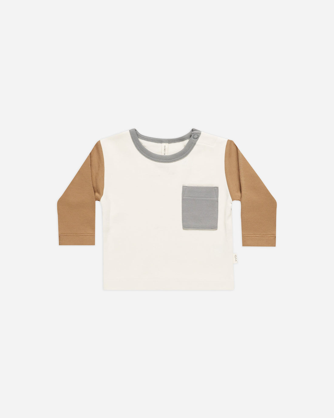 Quincy Mae - long Sleeve Pocket Tee - Colour Block