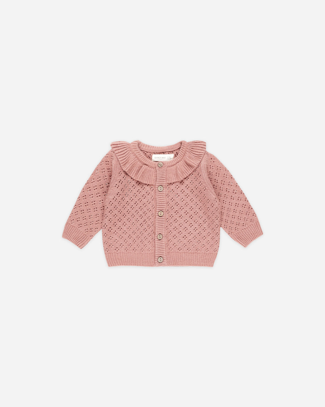 Quincy Mae - Ruffle Collar Cardigan - Lipstick