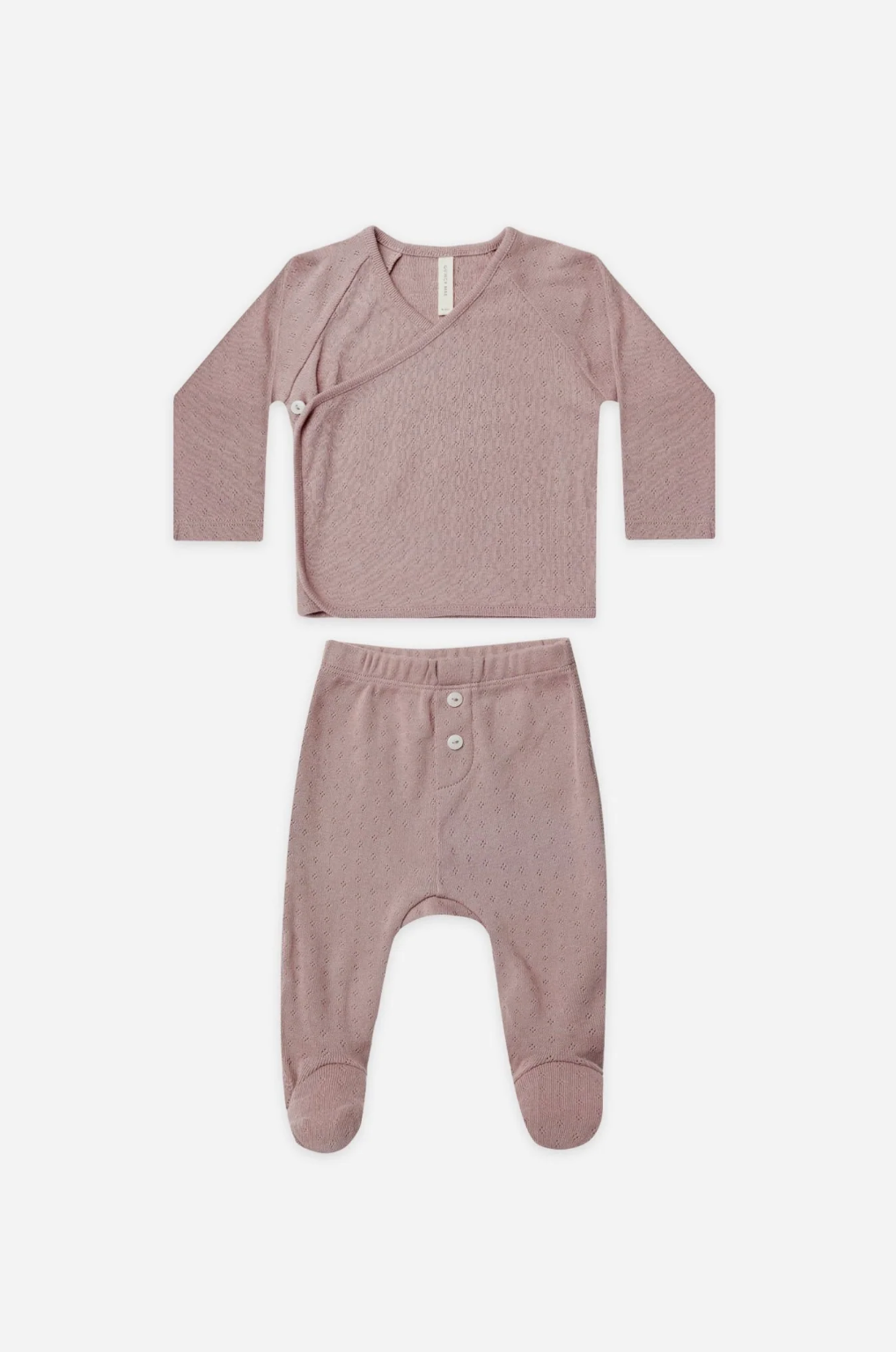 Quincy Mae - Pointelle Wrap Top + Pant Set  - Lilac