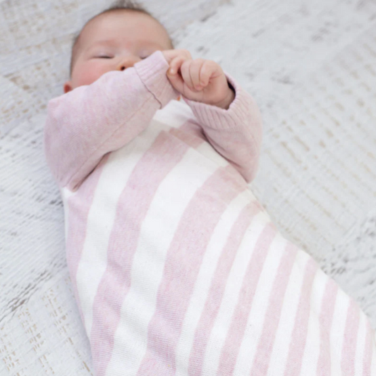 Jujo Baby - Phased Stripe Shwrap - Pink/White