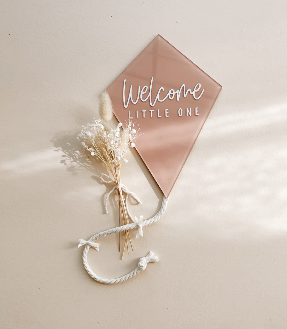 Salt & Pine - Kite Shaped Birth Announcement - Hello Little One