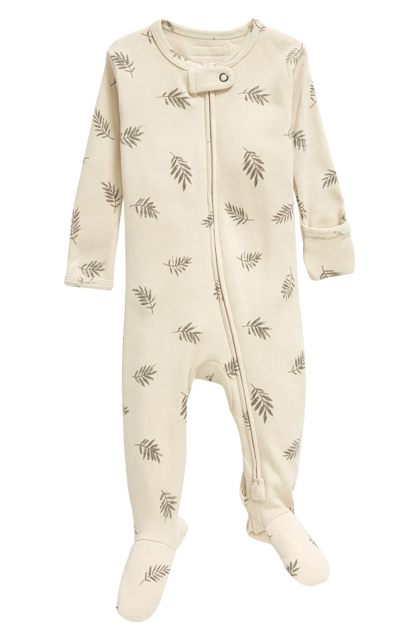 L'ovedbaby - Organic Zipper Footie  - Stone Fern