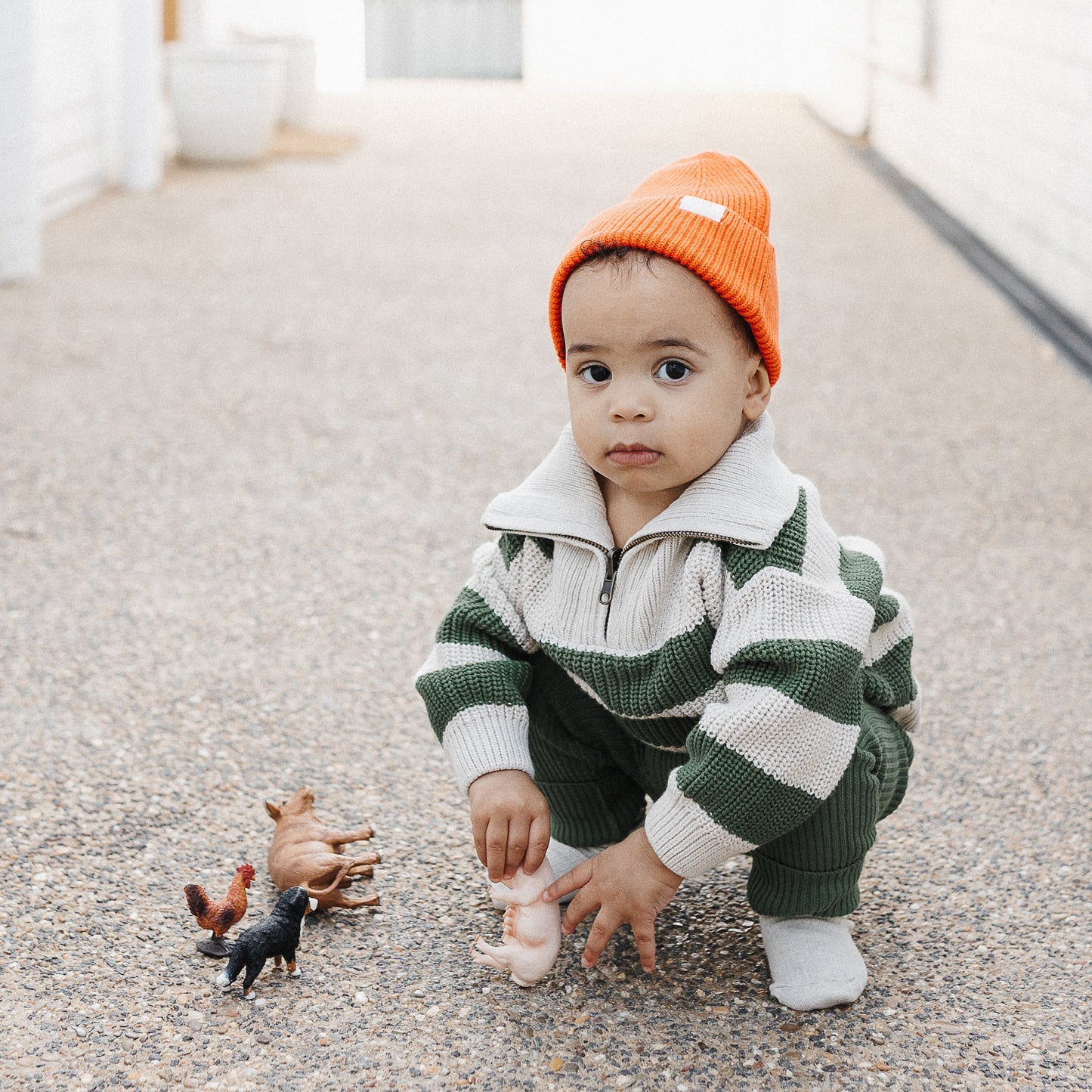 The Rest - Fisherman Jumper - Clover Rugby Stripe