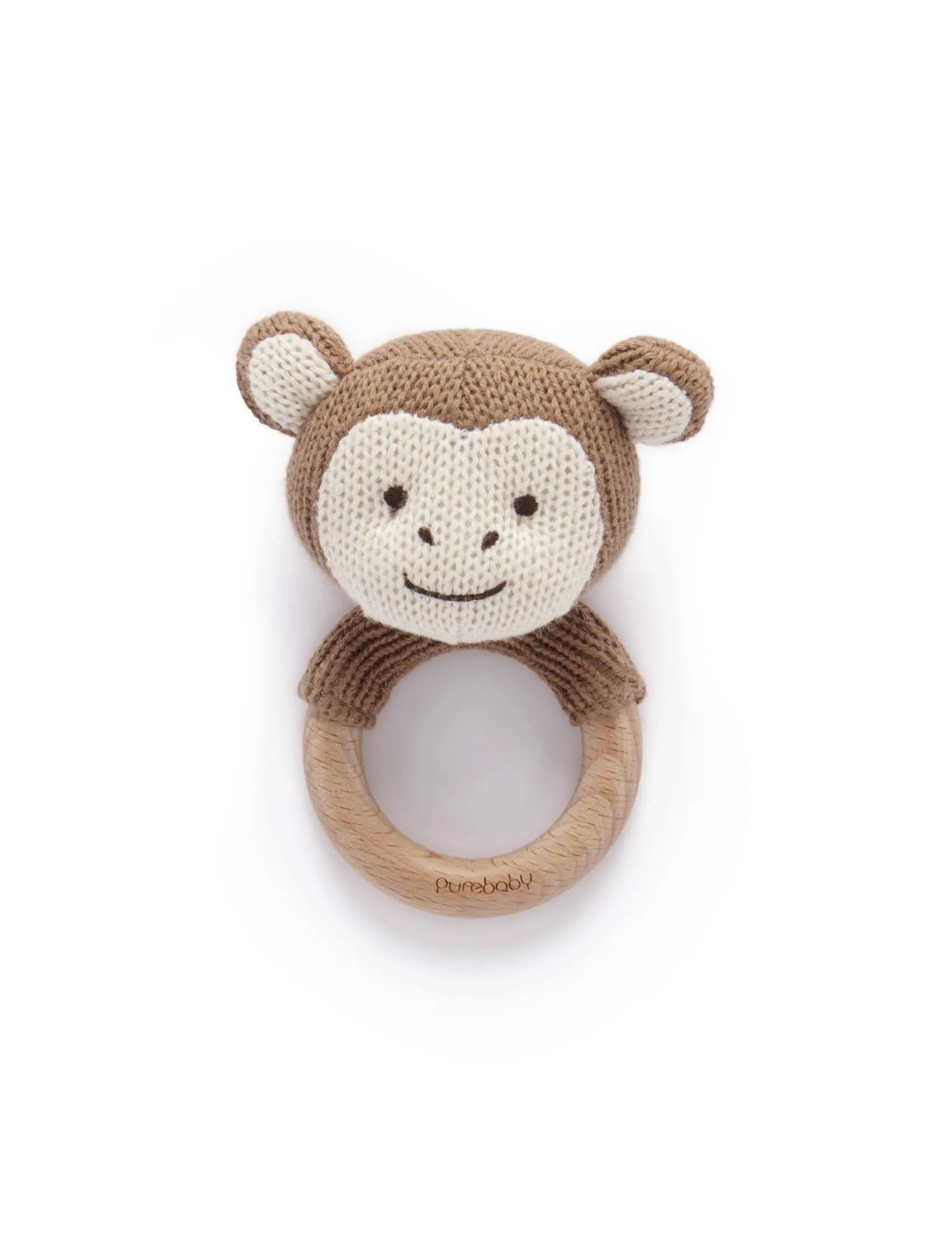 Purebaby - Knitted Monkey Rattle