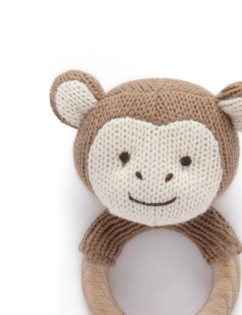 Purebaby - Knitted Monkey Rattle