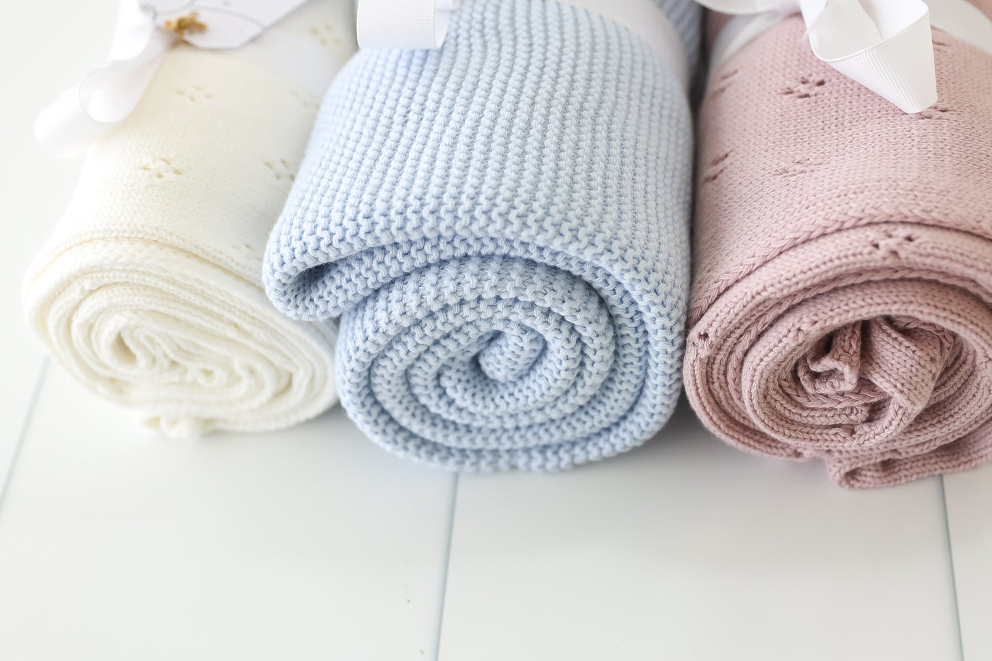 OMGBoutique - Cotton Knit Blanket - assorted colours